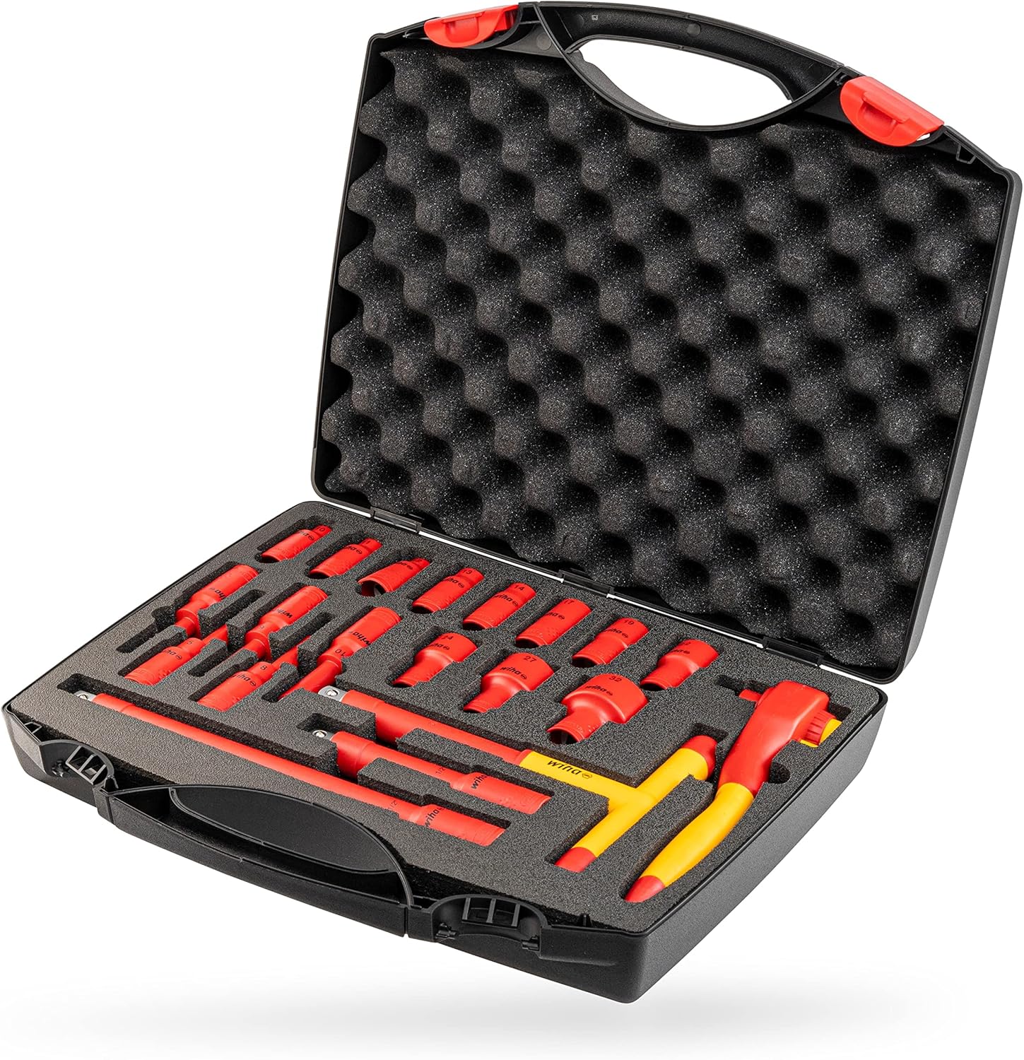 Wiha - Kit de Llaves de Carraca Aisladas 1/2 Pulgada, 20 Piezas con Estuche