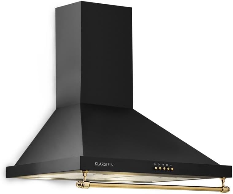 Klarstein Montblanc - Campana extractora de pared, 60 cm, 610 m³/h, 165 W, Luz LED, Negro