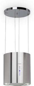 Klarstein Barett - Campana Extractora de Techo, 190W, 590 m³/h, Acero Inoxidable, Luz LED