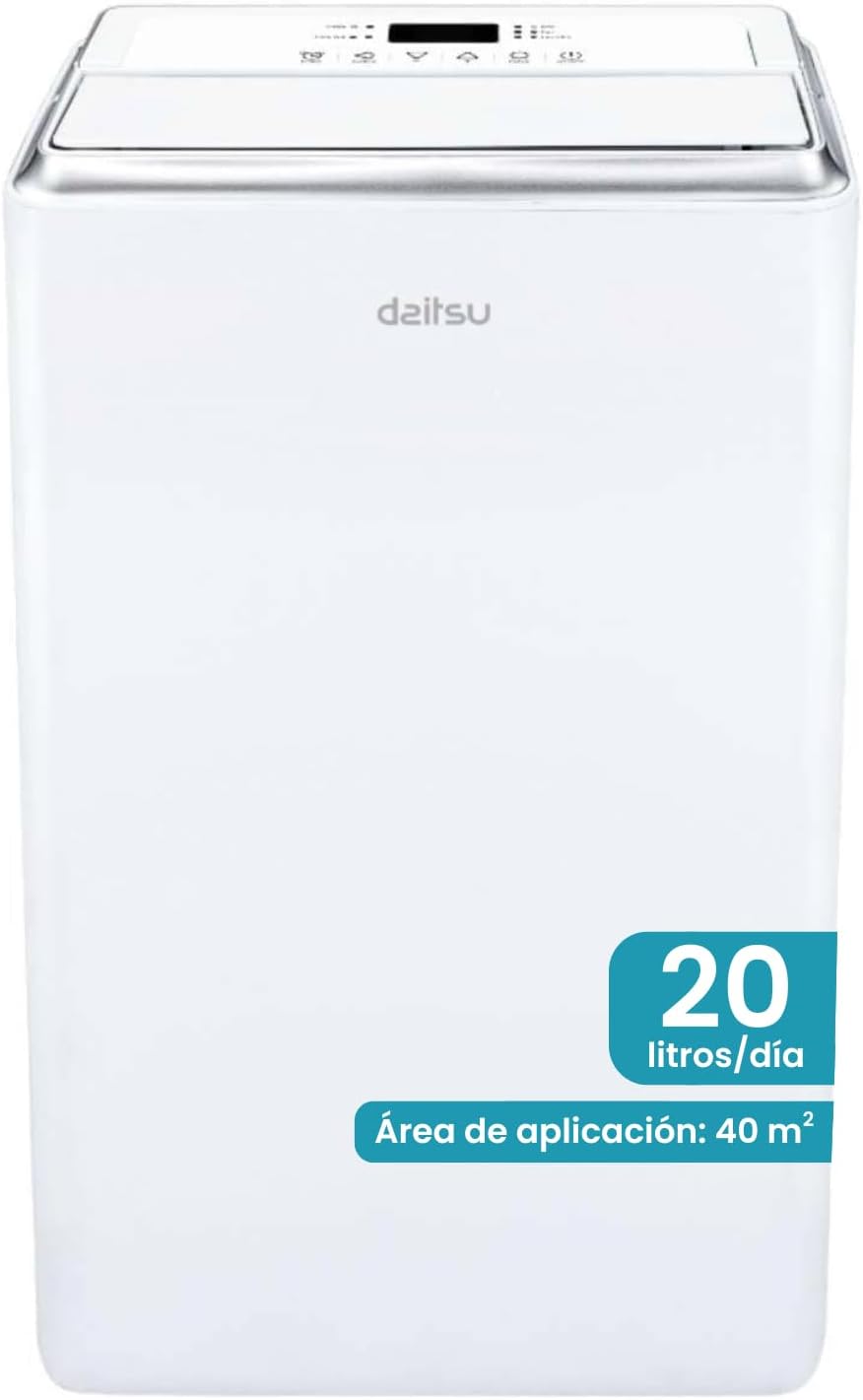 Deshumidificador Daitsu 20L Silencioso de Alta Eficiencia con Secado de Ropa