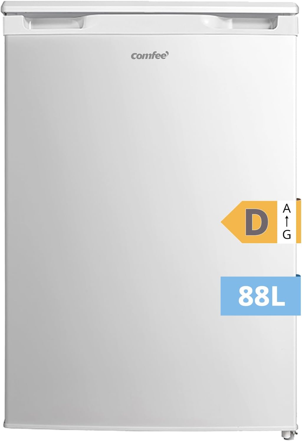 Congelador Vertical COMFEE 88L, 3 Cajones, Termostato Ajustable, Puerta Reversible, Blanco