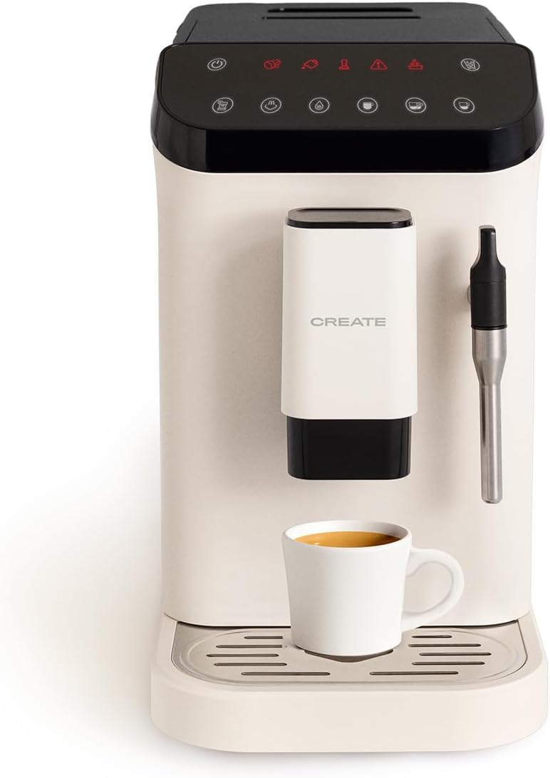 Cafetera Superautomática Blanco Roto 20 Bar 1.5L Depósito 180g Vapor Touch