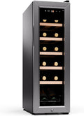KLARSTEIN Vinoteca 12 Botellas, Enfriador de Vinos 5-18°C, Puerta de Cristal