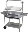 IMEX EL ZORRO – Barbacoa de Acero Inoxidable con Parrilla y Plancha | Amplio Espacio, Carro con Ruedas y Bandejas | Perfecta para Exteriores con Carbón y Leña