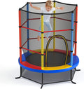 Trampolín Infantil con Red de Seguridad Ø 165cm, Juguete de Ejercicio para Niños 3-6 Años