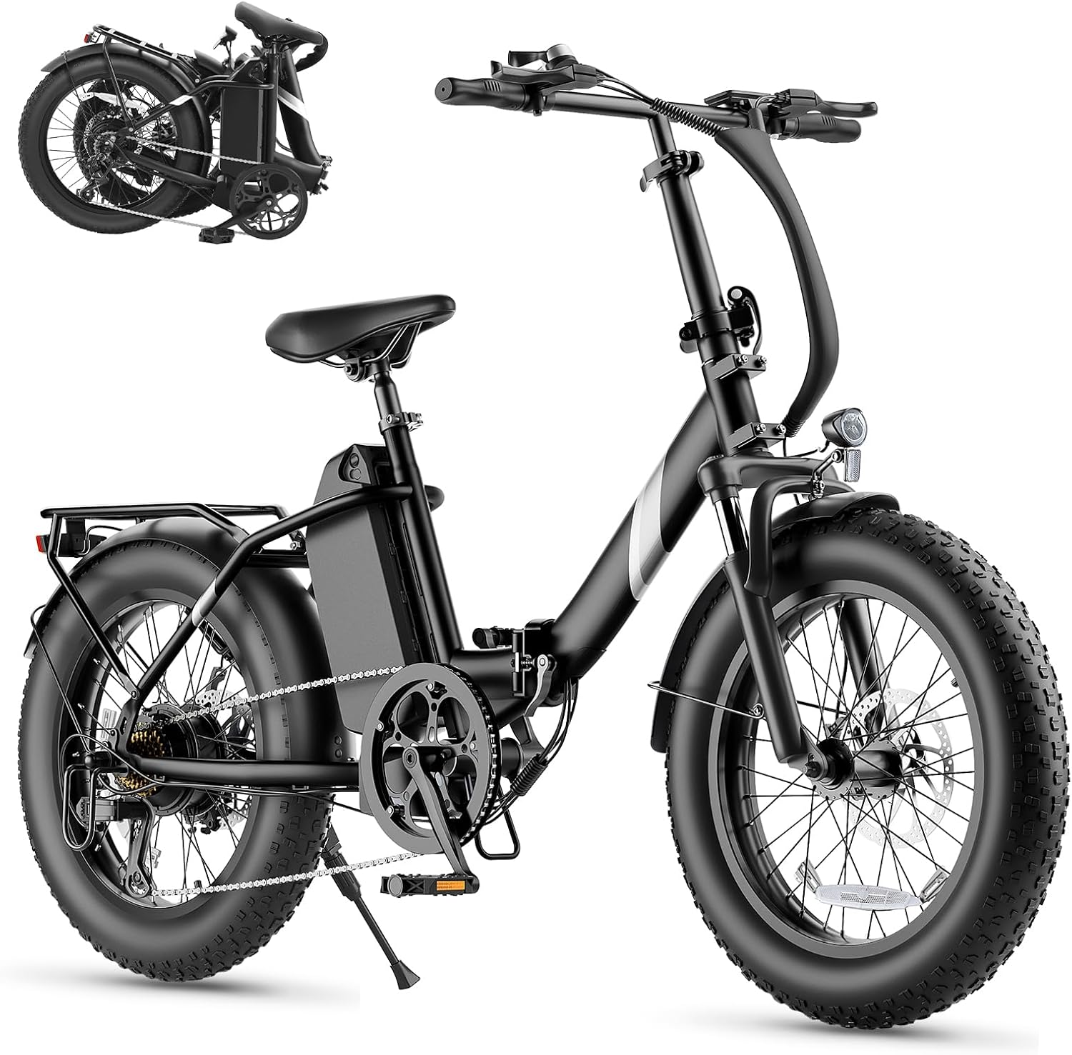 Bicicleta Eléctrica Plegable Touroll S3/S3 Pro, Fat Bike 20'x3.0', Autonomía 195 KM, Motor 250W para Ciudad y Naturaleza