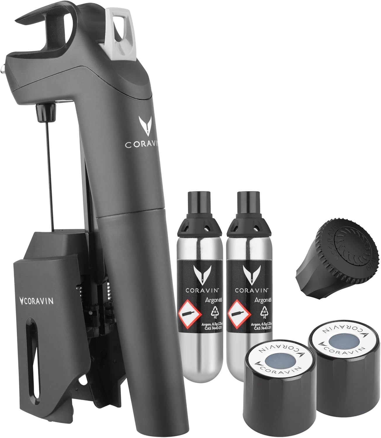 Juego de accesorios para vino Coravin Timeless Three+ Negro
