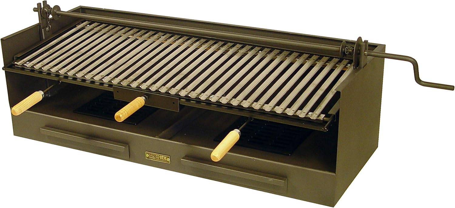Parrilla de Acero Inoxidable con Elevador 100x40x32 cm