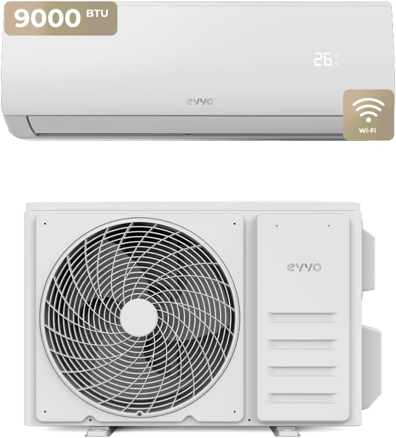 Aire Acondicionado Split EVVO con WiFi, Refrigeración y Calefacción, Motor Inverter, Clase A++/A+, Deshumidificador, R32, 9000 BTU