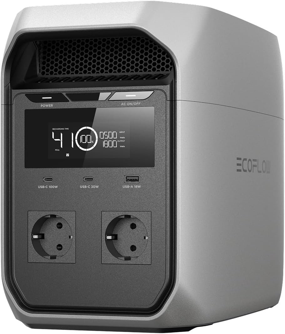 Generador Solar Portátil EF ECOFLOW DELTA 3 Classic 1024Wh, Carga Rápida, USB-C, Ideal para Camping y Hogar