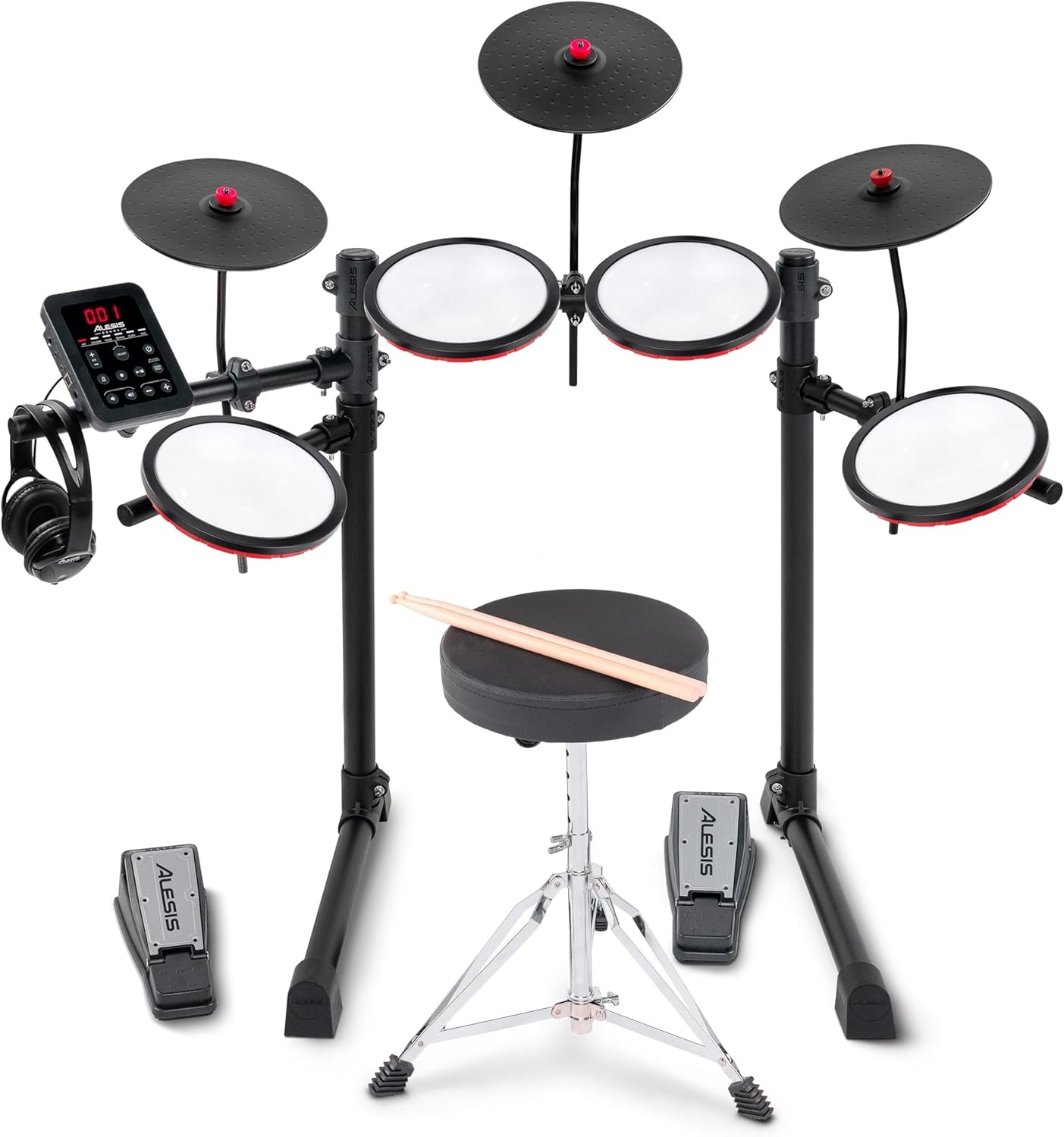 Set de Batería Electrónica Alesis Turbo Max con Parches de Malla, Lecciones y Bluetooth