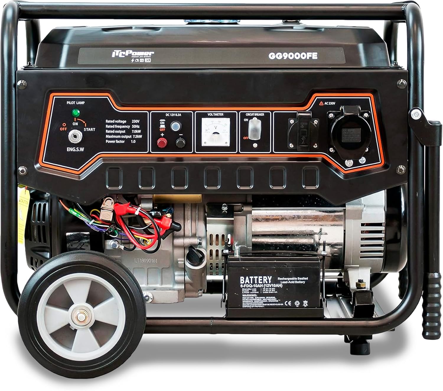 Generador de Gasolina 7500W ITCPower con Autonomía Extendida y Arranque Eléctrico