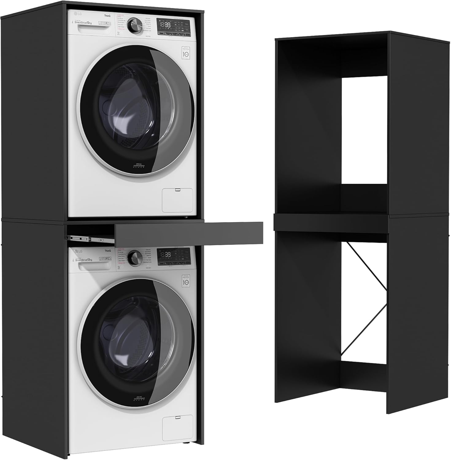 Armario para Lavadora con Soporte Seguro y Estante Ajustable, Ideal para Baño y Lavandería